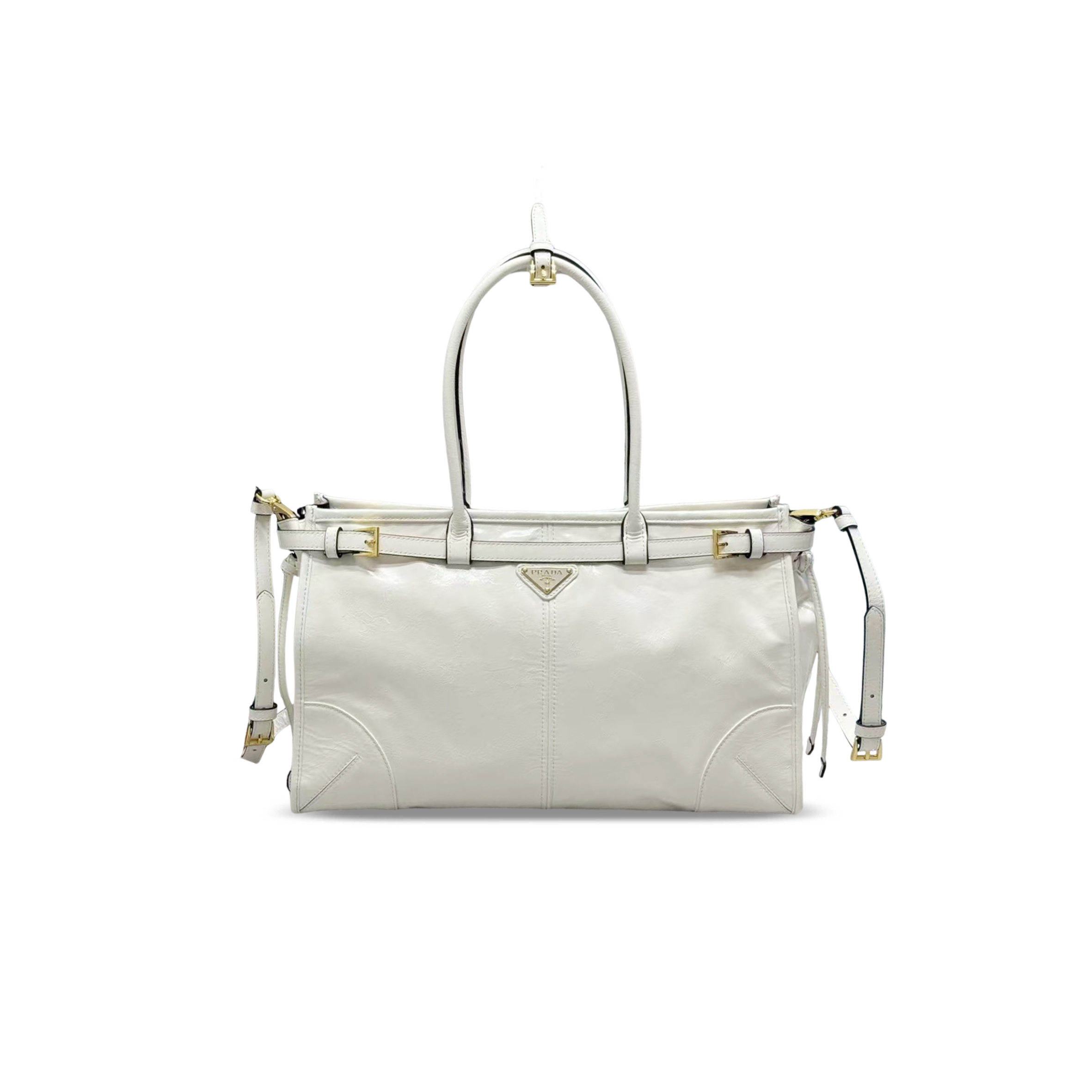 PRADA BONNIE LARGE LEATHER HANDBAG 1BA433 (38*24*12cm)